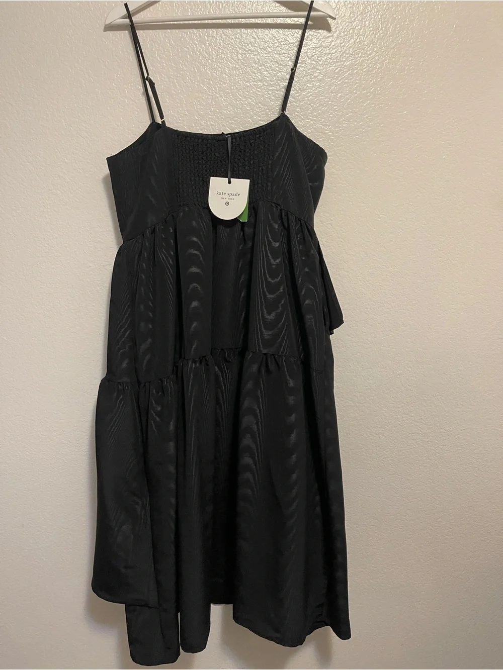 Kate Spade New York Black Tiered Ruffle Midi Dress, Large